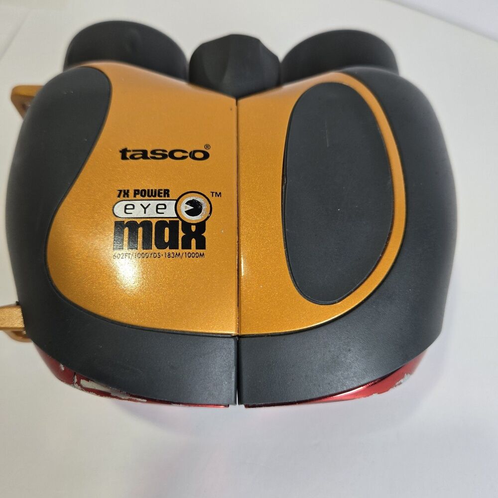 Tasco 7x Eye Max Binoculars 602ft Wide View Gold Black - Used